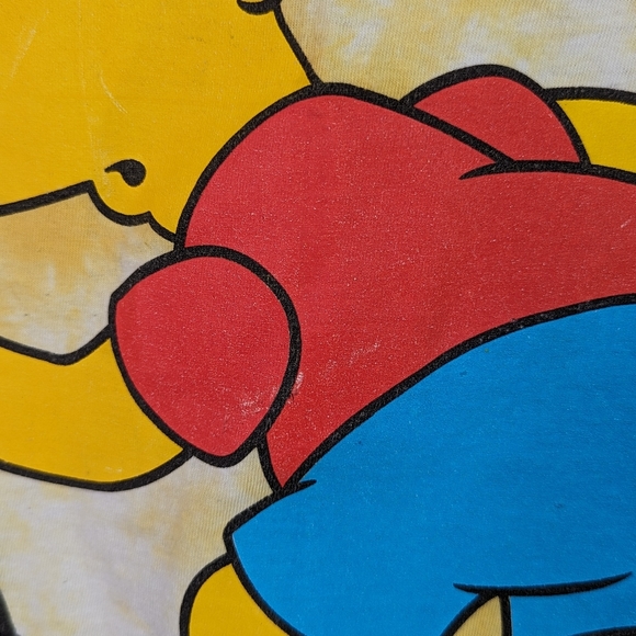 Vtg The Simpsons T Shirt S Yellow Tie Dye Sorry or Whatever Bart Simpson Graphic - Picture 4 of 10